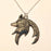 Left and right wolf head Jewelry Necklace